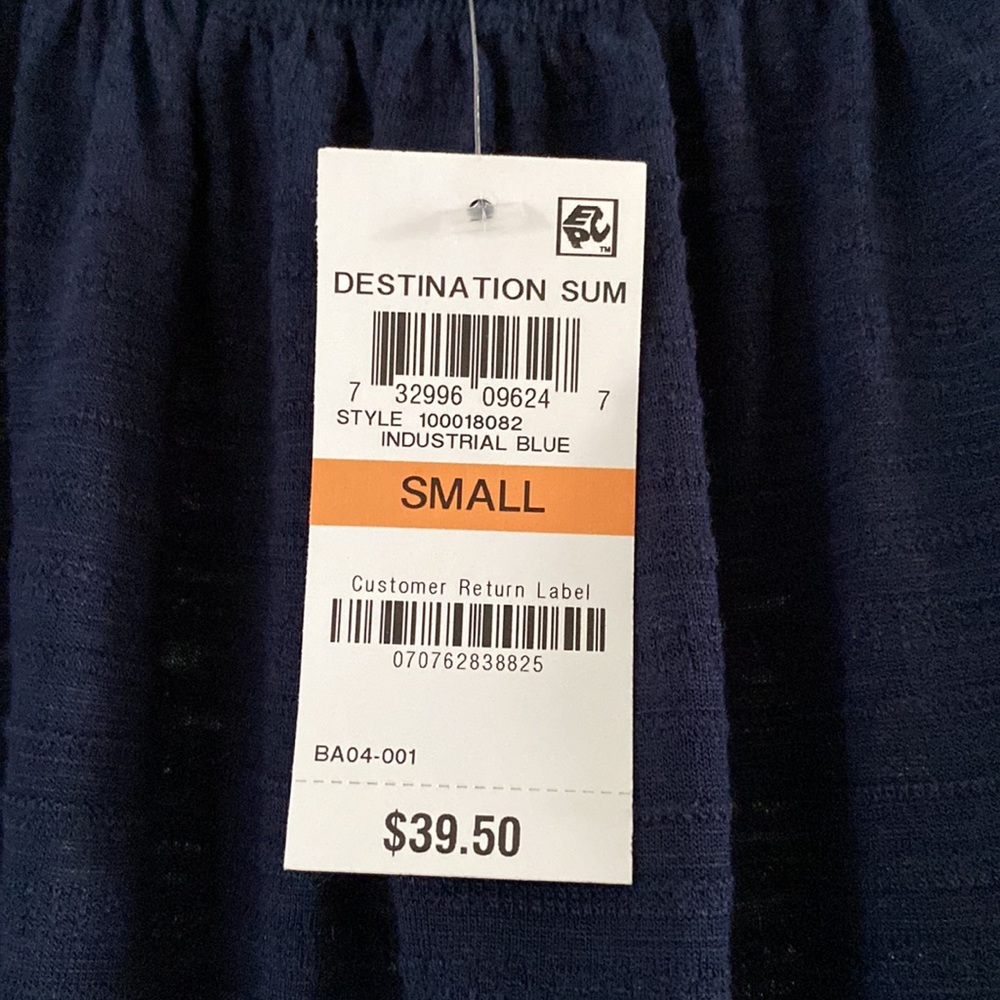 NWT Style & Co Navy “Destination Summer” Top Size Small - Picture 2 of 5